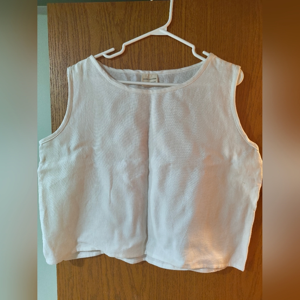 Linen Ladder Crop Tank Top